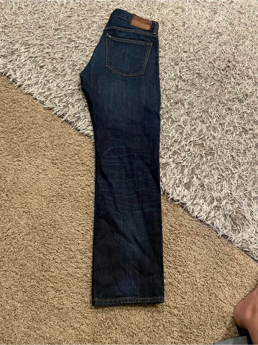 J. Crew Men's Straight Jeans in Dark Indigo Blue